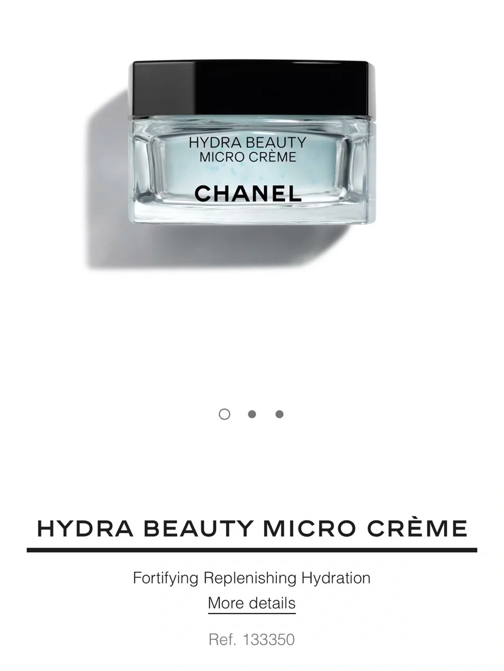 CHANEL Hydra Beauty Micro Crème — Pale Blue with Black Lid